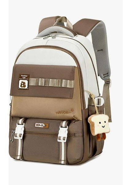Adalinhome Korean Model Nice Bear Colorful School Backpack with Keychain