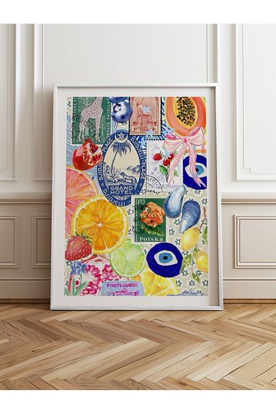 hediyenebak Single Wooden Framed Painting Vintage One Piece Poster Painting
