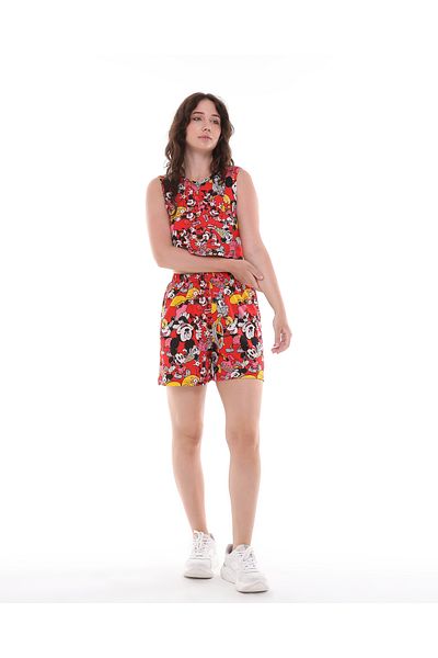BNZ TEKSTİL Jersey Fabric Bottom Top Shorts Suit with Cartoon Characters