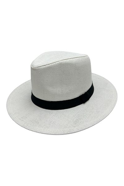 BaoBao Men's fedora hat with black band - classic summer model