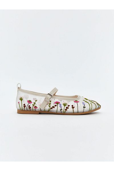 LC Waikiki Ecru Floral Girl's Ballerina Ballet