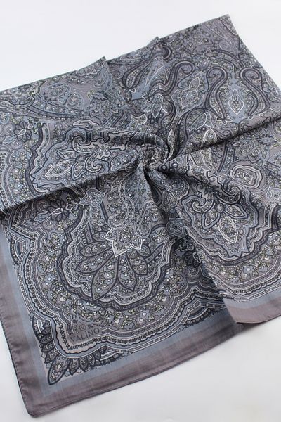 Valino 120x120 Ethnic Pattern Μεγάλο Μαντίλι Βαμβακερό Φουλάρι Μεγάλο Μέγεθος Vintage Φουλάρι Γκρι