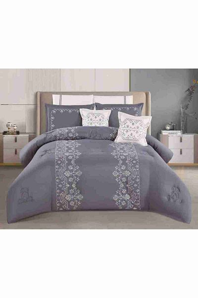 XI DUO A luxurious embroidered royal double bedspread to give you beauty and elegance to your room, made of microfiber, size 240*260 cm