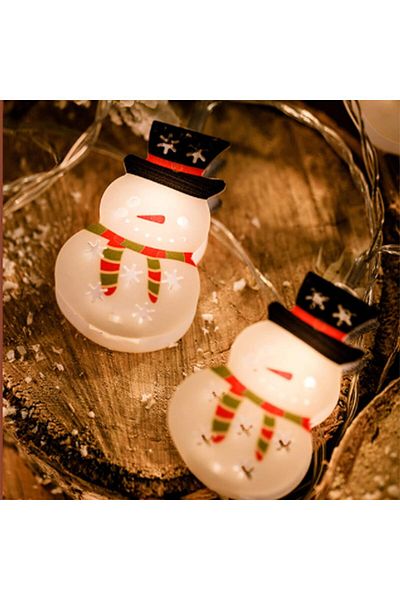 divendi-ro Set of 2 Christmas Light Installations with Snowman Figurines, 2x2m, 2x10 LEDs, White Light