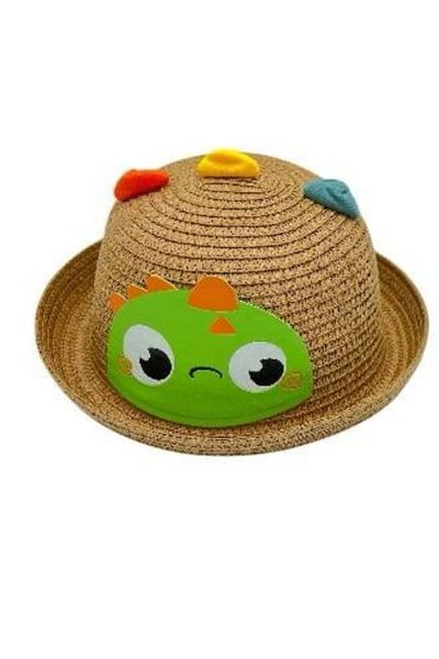 BaoBao Children's hat with dinosaur and colorful details - funny pattern with small brim, summer, 100% polyester