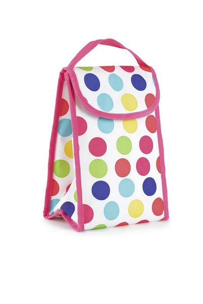 vivo Geanta termoizolanta pentru mancare, 28 x 18 x 13 cm, cu buline multicolor, Vivo BB963-BULINE