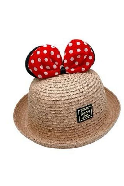 BaoBao Children's hat with polka dot bow and applied ears - small brim model