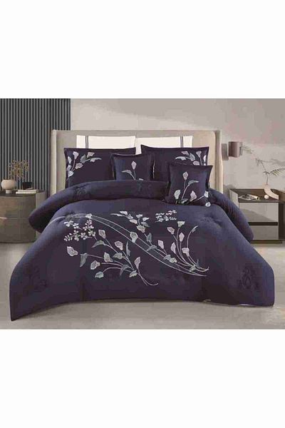 XI DUO A luxurious embroidered royal double bedspread to give you beauty and elegance to your room, made of microfiber, size 240*260 cm