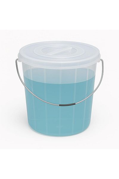 mastergold 13L Clear Bucket | Airtight Lid & Metal Handle |Durable, Lightweight, Easy Carry for Home/Commercial