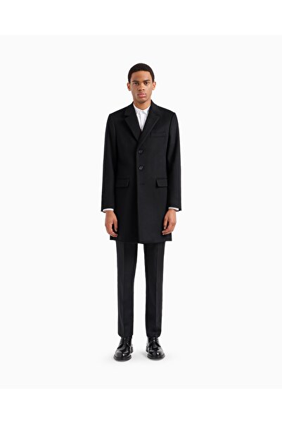 Emporio Armani Erkek Normal Kalıp Astarlı Düğme Kapamalı Lüks Kunduz Derisi İ...