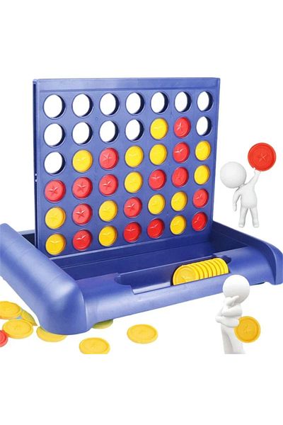 rexa Classic Plastic Board Game Connect Four 4 in a Row Set Strategy Games for Family Kids and Adults