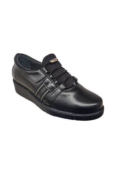 Öztürk Napa Shoes Women's Genuine Leather Compressed Foam Sole Comfortable Ultra Light Daily Wedge Heel Shoes