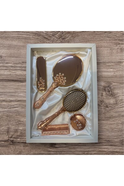 AMOR Luxury Mirror Comb Set Tree of Life (Bronze)