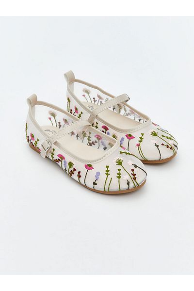 LC Waikiki Ecru Floral Girl's Ballerina Ballet