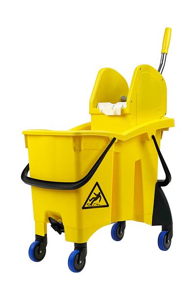 FILMOP Professional 30LTR Twin-Bucket Mop Trolley - 16 x 14 Liters | Suitable For Commercial Use Yellow