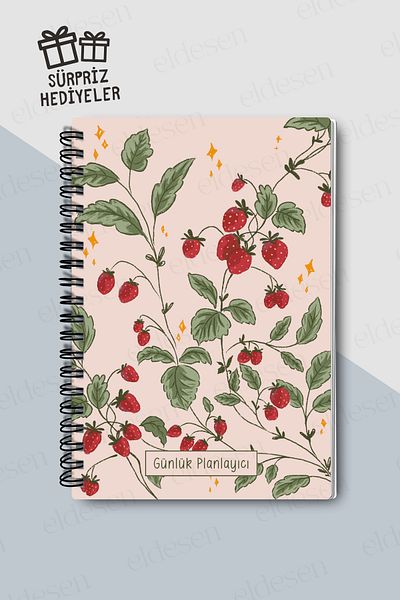 Eldesen Tasarım Daily Planner A5 Notebook, Notes, To-do, with Flexible Cardboard Cover, 100 Days
