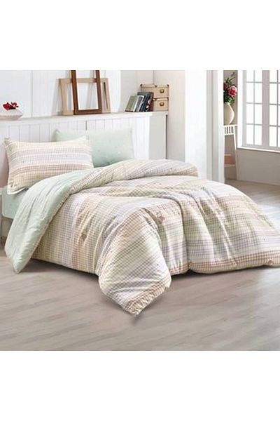Pazar Home Bedding مفرش بازار هوم مانرولا مشجر 4 قطع كوين بحشوة مخيطة