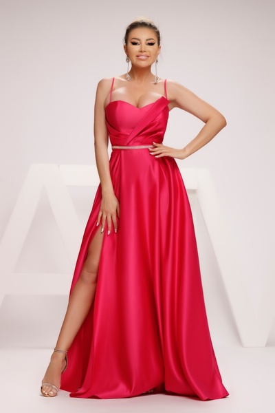 Atmosphere Fashion Rochie lungă și elegantă din tafta fuchsia