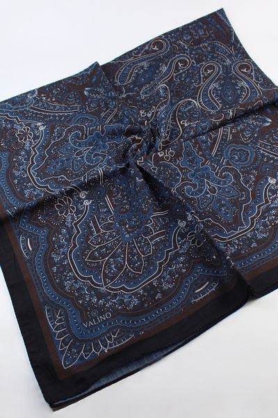 Valino 120x120 Ethnic Pattern Μεγάλο Μαντίλι Βαμβακερό Φουλάρι Μεγάλο Μέγεθος Vintage Μαντίλι Μαύρο