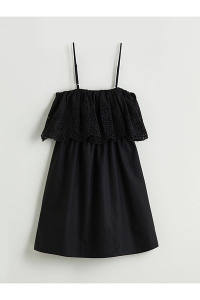 LC Waikiki Create Your Style from Uzg Store |   Square Neck Ruffle Poplin Mini Dress