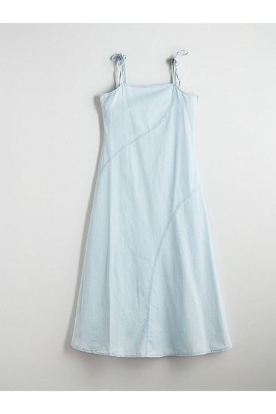 LC Waikiki New Season Square Neck Strap A-Line Jean Dress - S5La65Z8