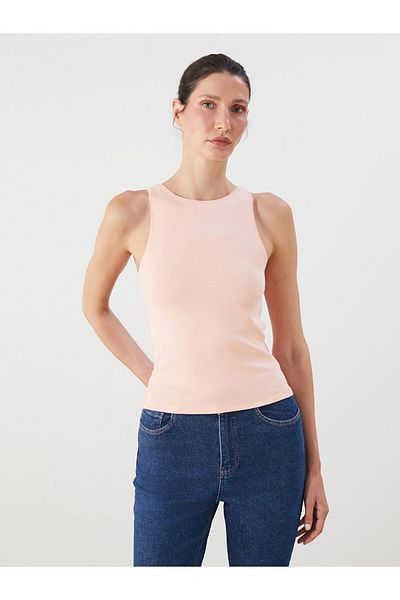 LC Waikiki قميص نسائي برقبة دائرية من Peach