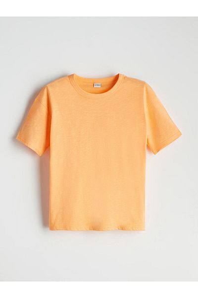 LC Waikiki Orange Crew Neck Boy's T-Shirt