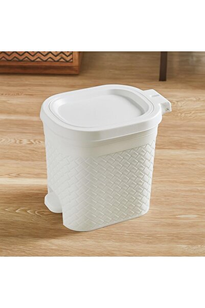 mastergold 10L Woven Pedal Bin | Decorative Plastic Trash Can for Kitchen, Bathroom, Office | 32x25x32cm