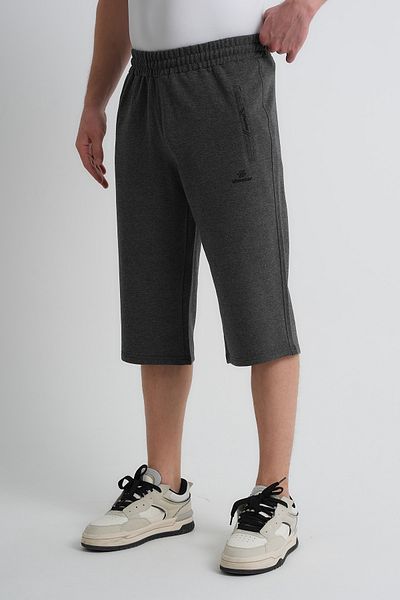 Shooter Sportswear Men's Summer Capri Anthracite Comfortable Fit Zipper Pocket Elastic Waist Zipper Pocket