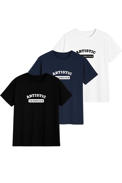 AFROGİYİM Unisex 3-pack Μπλουζάκι με καλλιτεχνικό στάμπα