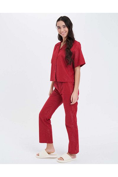 Nayomi Dream Viscose Red Pajama Set