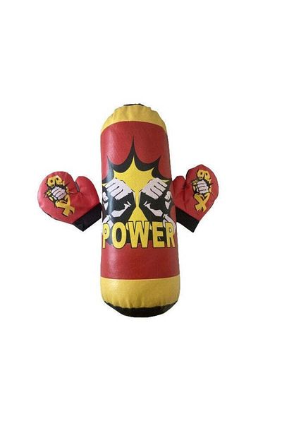 divendi-ro Kit cu sac de box și mănuși, pentru copii de la 3 ani +, Power Box, înălțime 45 cm, diametru 19 cm