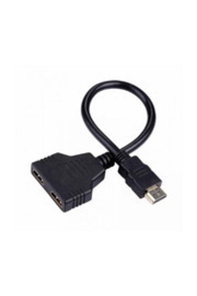nelbo Nelbo HDMI splitter, 1 HDMI male to 2 HDMI female ports, high quality, gold-plated plugs, black