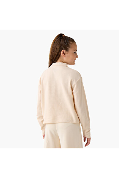 Juniors Printed Polo T-shirt with Long Sleeves