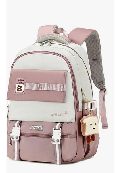 Adalinhome Korean Model Nice Bear Colorful School Backpack with Keychain