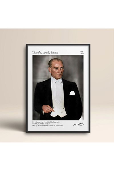 hediyenebak Portretul Ataturk cu un singur cadru Poster Pictură