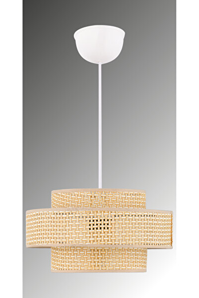 Emg DesiGn Doğal Hazeran Rattan 3 Katlı Pasta Sarkıt Avize Çocuk Odası Yatak Odası Salon Mutfak Hol