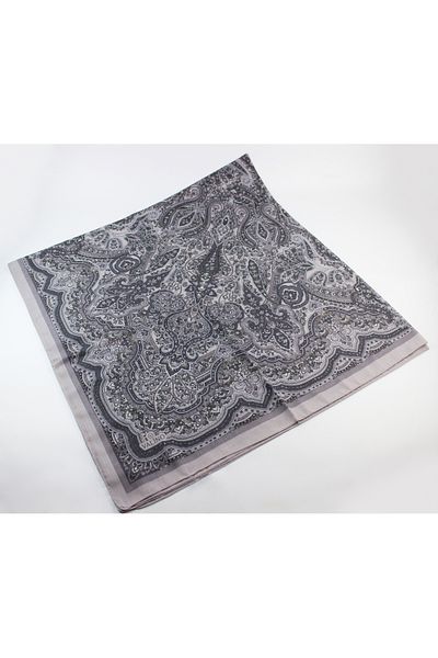 Valino 120x120 Ethnic Pattern Μεγάλο Μέγεθος Φουλάρι Βαμβακερό Φουλάρι Μεγάλο Μέγεθος Vintage Καπνός Φουλάρι