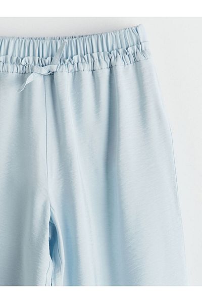 LC Waikiki White Elastic Waist Girl's Trousers