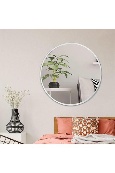 DEC13 100*100 cm round mirrors with silver frame