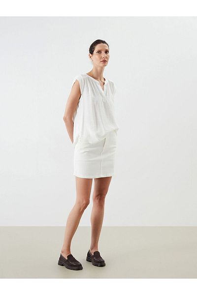 LC Waikiki White Scoop Neck Blouse
