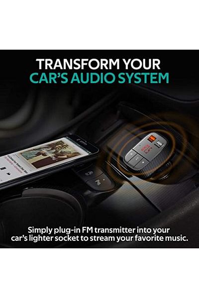 Promate Promate Wireless FM Transmitter for Car, Qualcomm QC 3.0 Wireless Bluetooth V5.0 FM Radio Adapter