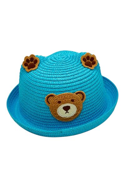 BaoBao Children's hat with embroidered teddy bear and applied paws - small brim model