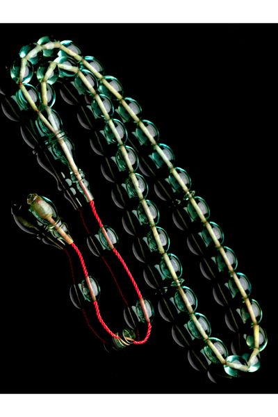OTTOTESBİH System Tassel Master Craftsmanship Transparent Water Green Fire Amber Prayer Beads