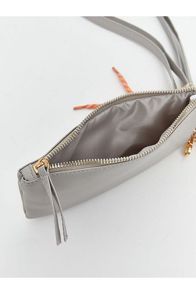 LC Waikiki Gray Suede Look Women's Phone Bag