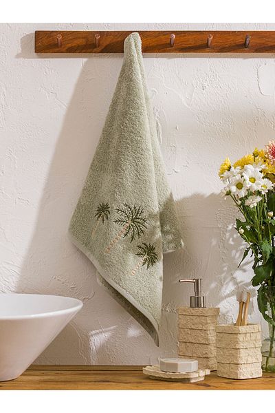 LC Waikiki Green Palm Embroidered Cotton Face Towel 50X80 cm