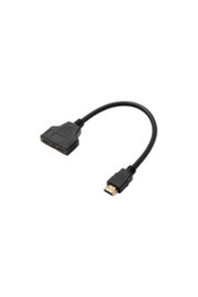 nelbo Nelbo HDMI splitter, 1 HDMI male to 2 HDMI female ports, high quality, gold-plated plugs, black