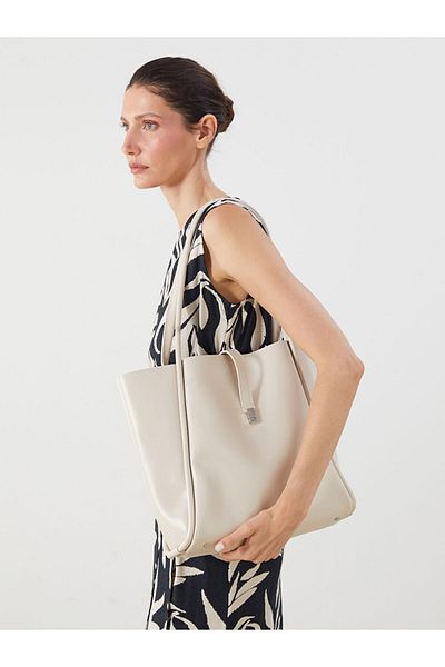 LC Waikiki Beige Leather Look Women's Shoulder Bag