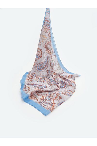 LC Waikiki Gray Floral Patterned Women's Shawl