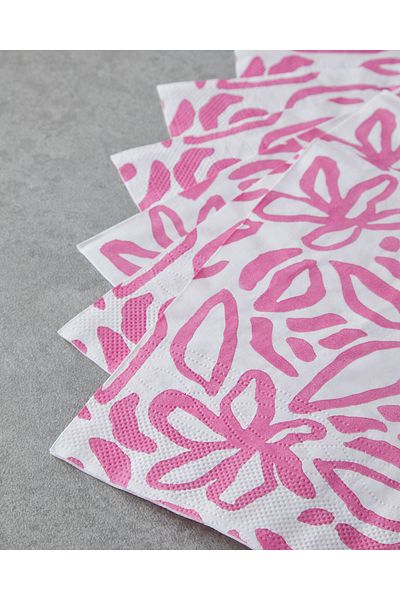 English Home Pinkbloom Paper 20 عبوات مناديل ورقية مقاس 33x33 سم وردي